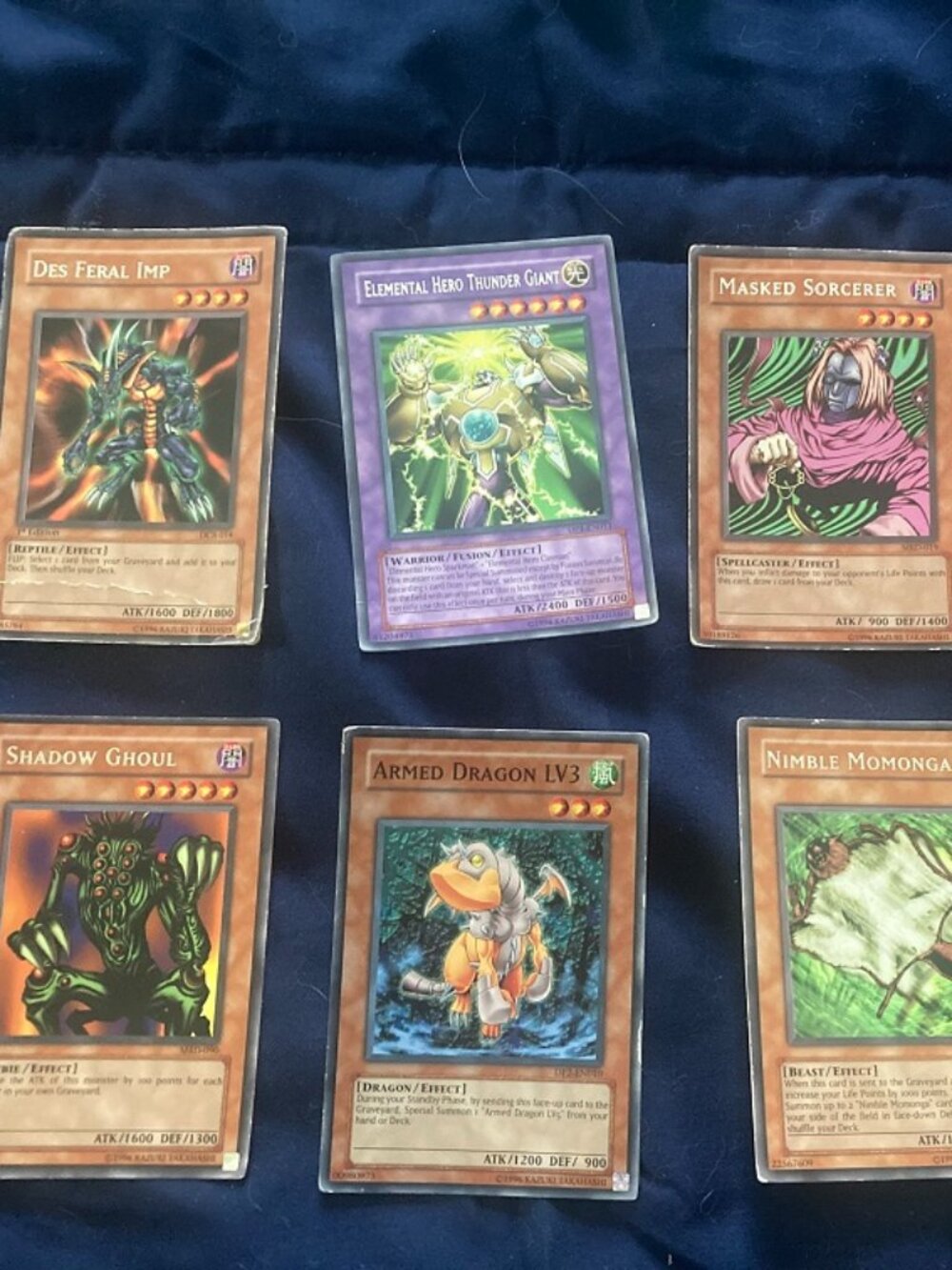 8 Collectible Yu-Gi-Oh 1996 Cards of all Kinds